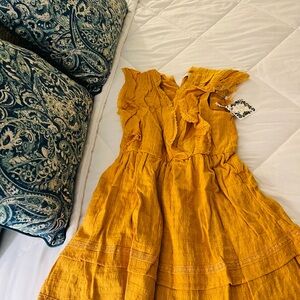 Chelsea & Violet Mustard Kids Dress